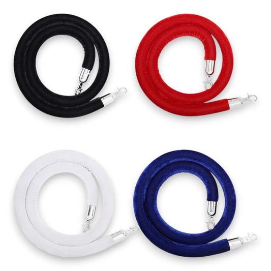 Velvet Crowd Barrier Rope - Silver Hook