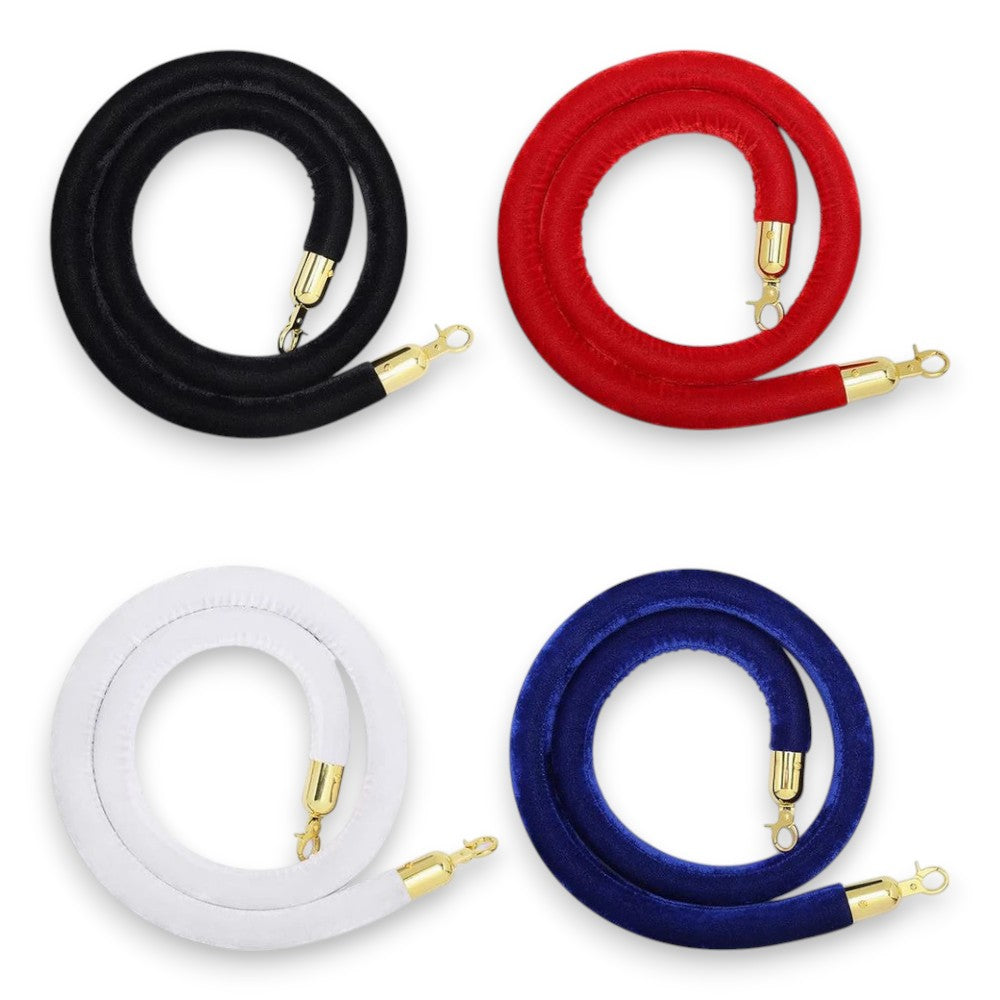 Velvet Crowd Barrier Rope - Gold Hook – Safety Elite