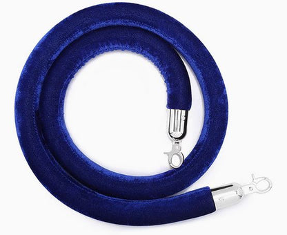 Silver Stanchions Crowd Control Set of 3 Posts + 2 Blue Ropes