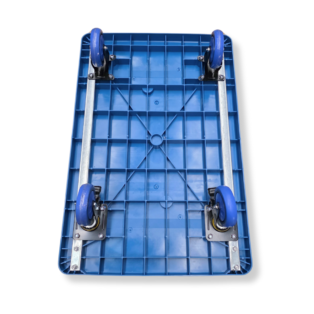 400kg Heavy Duty Platform Trolley 900×600mm Blue with Brakes