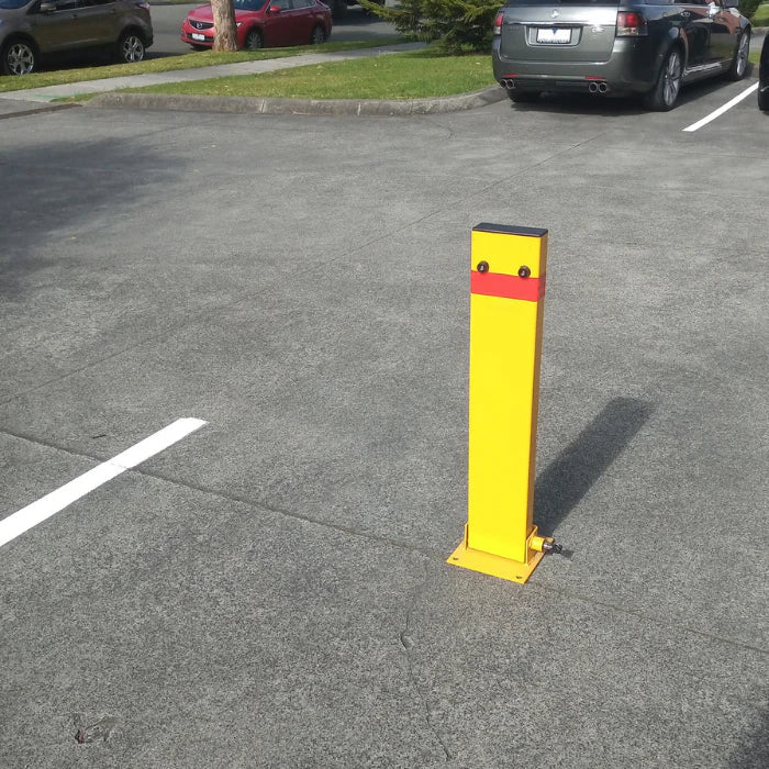 150mm × 50mm Fold Down Parking Bollard – 800mm Key Lock Parking Protector