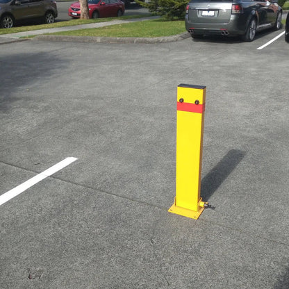 150mm × 50mm Fold Down Parking Bollard – 800mm Key Lock Parking Protector