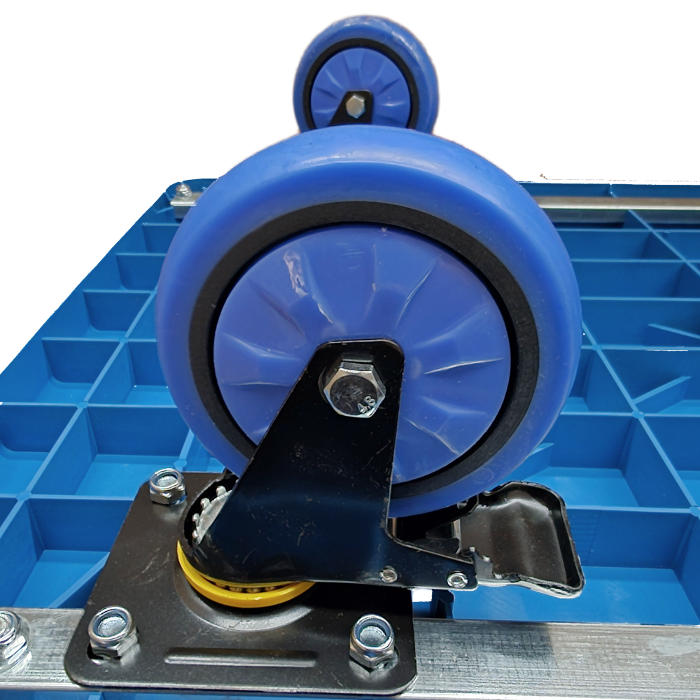 400kg Heavy Duty Platform Trolley 900×600mm Blue with Brakes