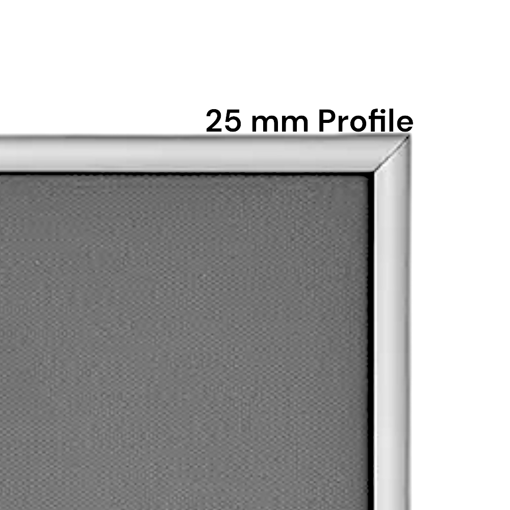 A0 Snap Lock Frame Silver 25mm Profiles Wall mount
