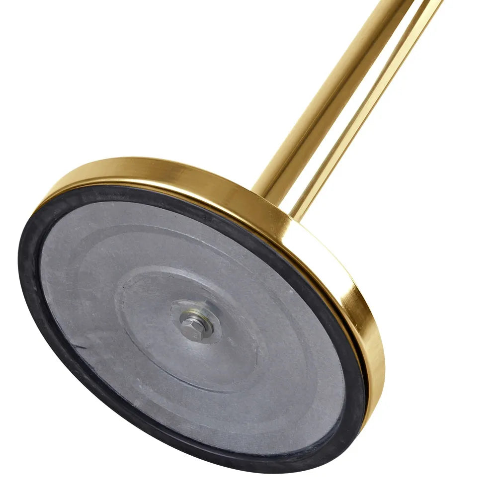 Gold Queue Bollard Post Set of 3 Posts + 2 White Ropes