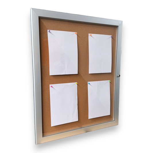 Notice Board Lockable Outdoor Wall Mounted Cork Board 4xA4