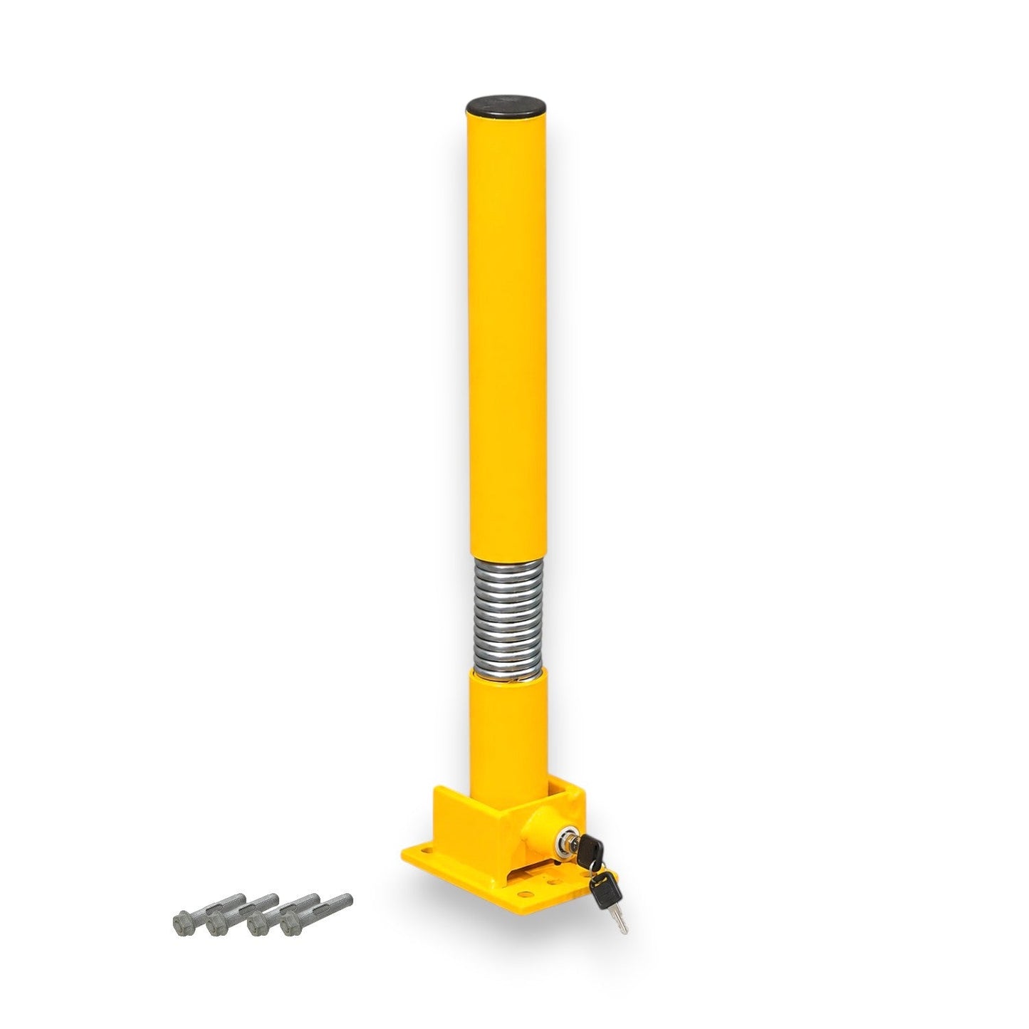 60mm Spring-Loaded Fold Down Parking Bollard – 610mm Key Lock Bollard