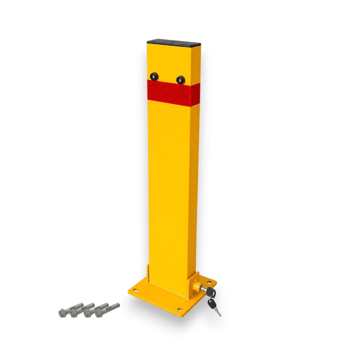 150mm × 50mm Fold Down Parking Bollard – 800mm Key Lock Parking Protector
