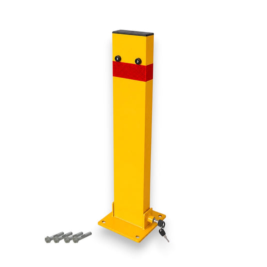 150mm × 50mm Fold Down Parking Bollard – 800mm Key Lock Parking Protector