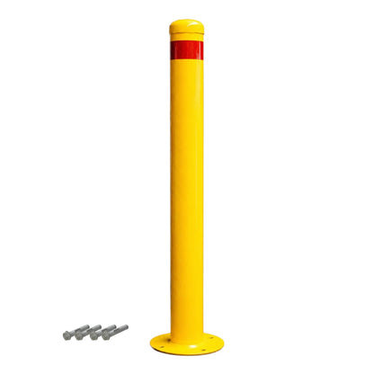 90mm Surface Mount Safety Bollard – 900mm Yellow Steel Bollard