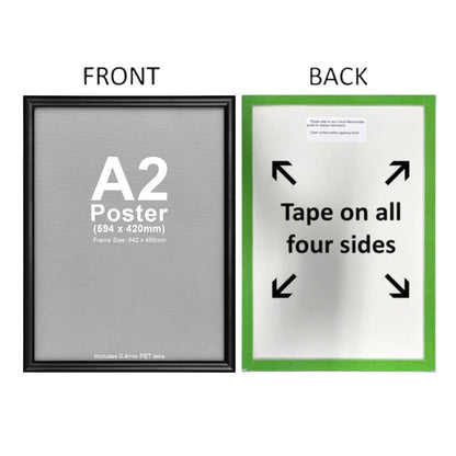 A2 Self-Adhesive Black Snap Poster Frame – 25mm Profile