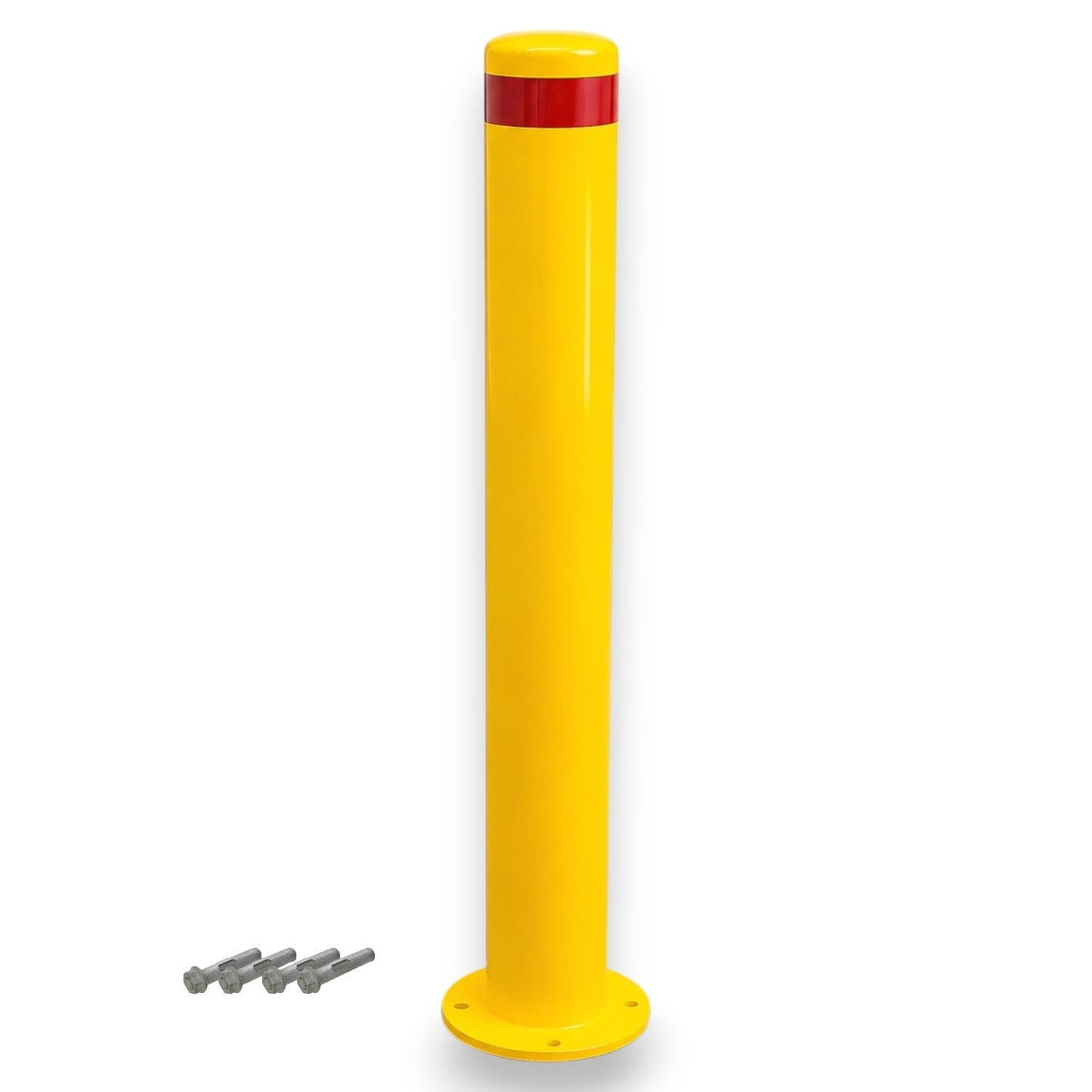 140mm Heavy-Duty Surface Mount Bollard – 1200mm Yellow Steel Bollard