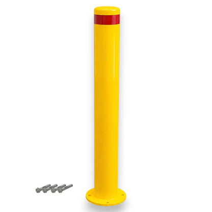 140mm Heavy-Duty Surface Mount Bollard – 1200mm Yellow Steel Bollard