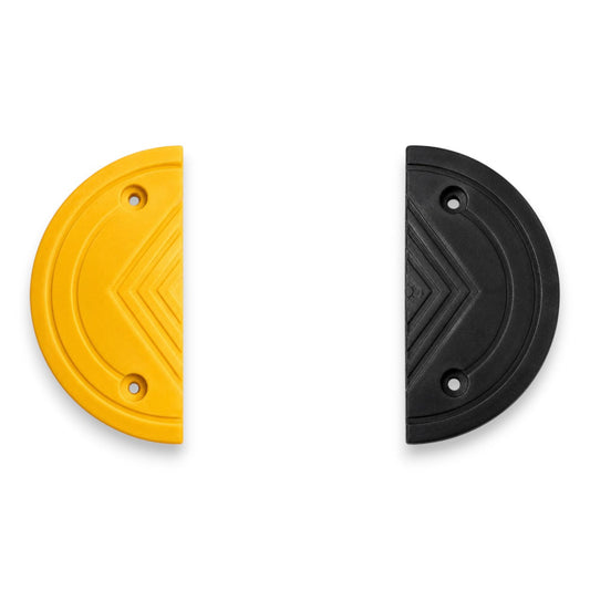 Rubber Speed Hump End Cap – Black/Yellow, 50mm High