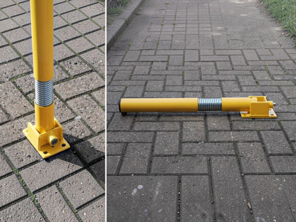 60mm Spring-Loaded Fold Down Parking Bollard – 610mm Key Lock Bollard