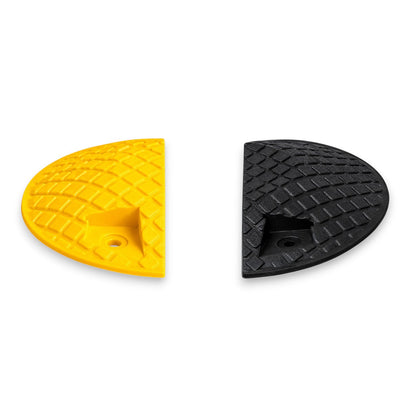 Plastic Speed Hump End Cap – Black/Yellow, 50mm High
