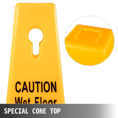 Wet Floor Sign Cone – 680mm Caution Safety Warning, Stable Base