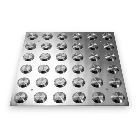 Tactile Indicator Plate – Stainless Steel 300x300mm, P5 Slip Rated