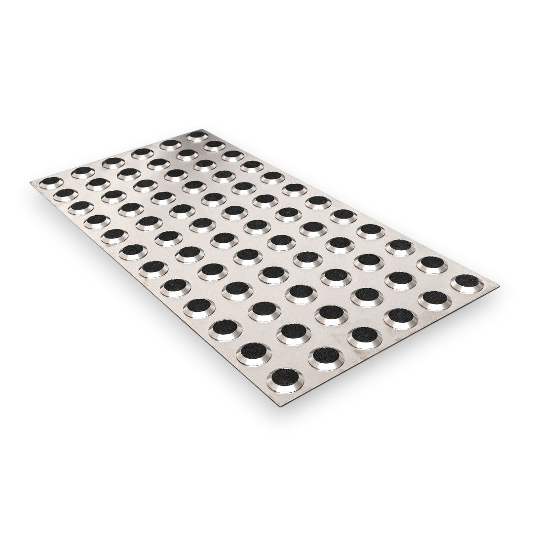 Tactile Indicator Plate Stainless Steel — Black Carb 300x600mm