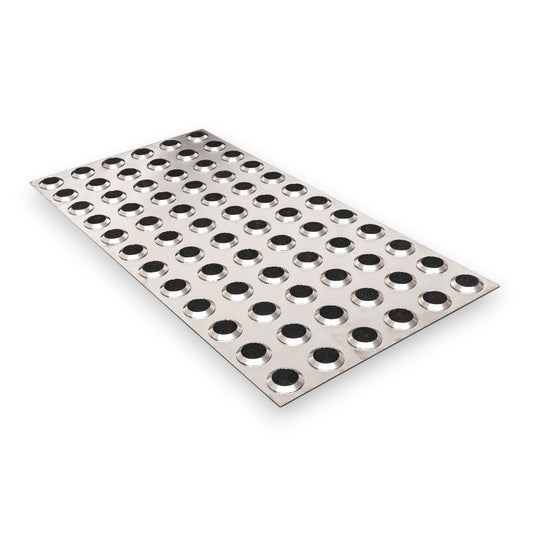 Tactile Indicator Plate Stainless Steel — Black Carb 300x600mm
