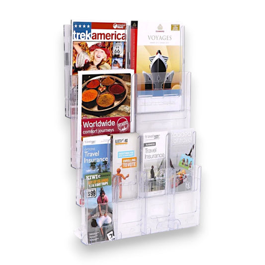 4xA4 & 8xDL Wall Mount Brochure Holders Lit Loc