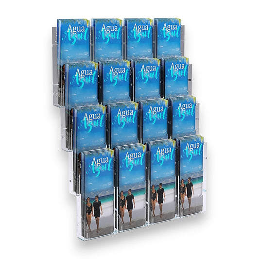 16xDL Wall Mount Brochure Holders Lit Loc