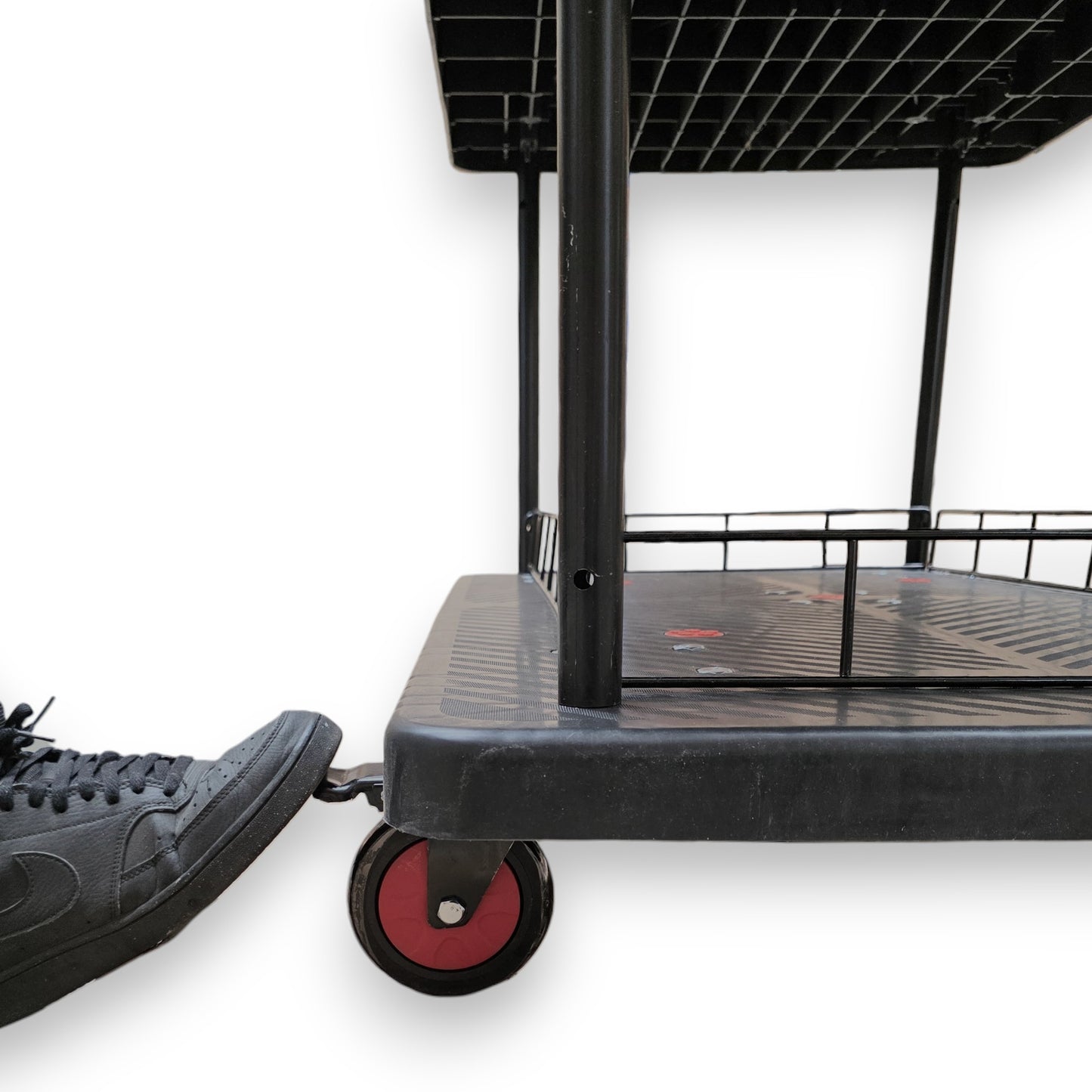 Double Layer Utility Trolley with Guard Rails & Brakes – 600kg Load 1100×650mm